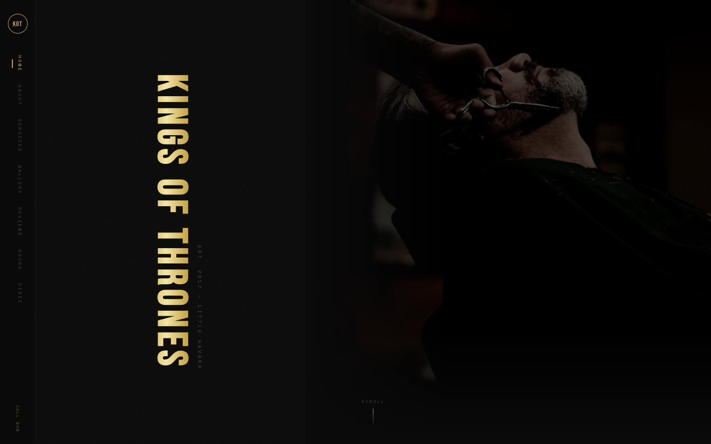 Kings of Thrones Barbershop website